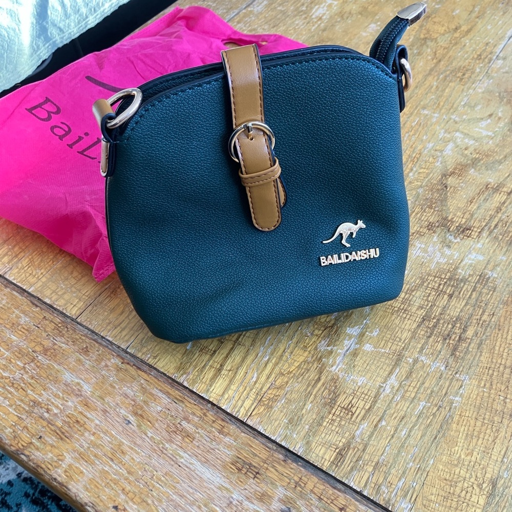 Bailidaishu Green and Brown Crossbody Bag